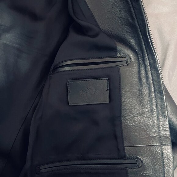 Coach 85899 BLK Cow Leather jacket XS black MSRP $1000 - Picture 6 of 9